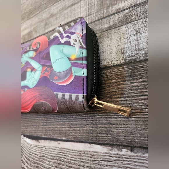 Nightmare Before Christmas Jack and Sally Horror Tim Burton Zippered Wallet - Picture 6 of 9